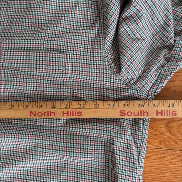 LL Bean Shirt Mens XL TALL Flannel Slightly Fitted Houndstooth Plaid 100% Cotton - Picture 7 of 8